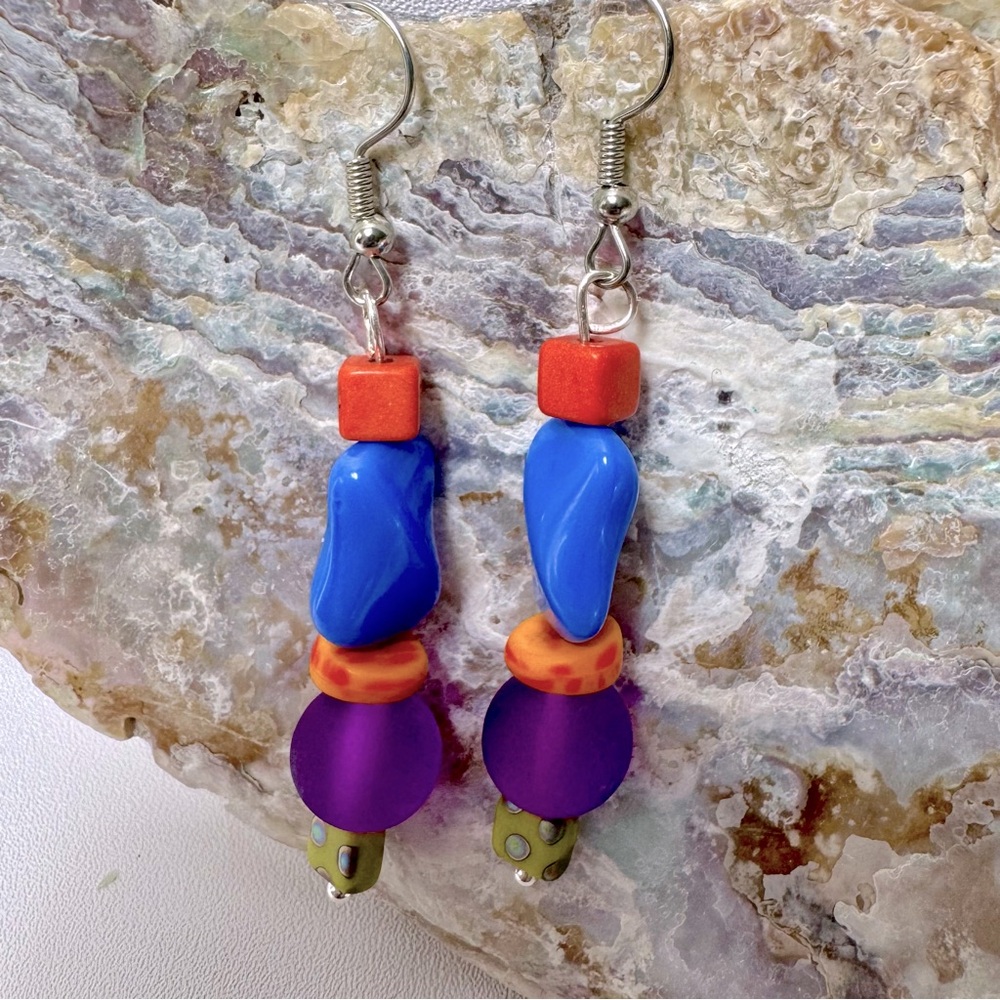 Colorful Beaded Dangle Earrings
